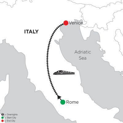 Map for 2 Nights Rome & 3 Nights Venice 2019