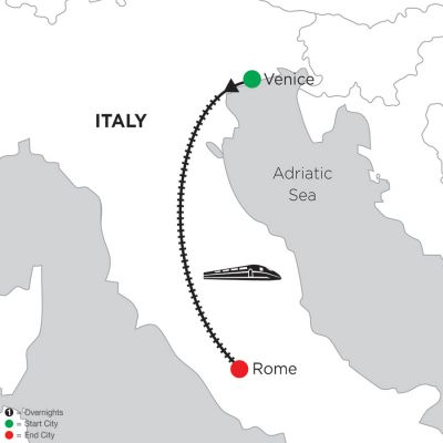 Map for 5 Nights Venice & 5 Nights Rome 2019