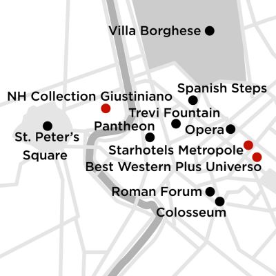 Map for Rome Getaway 3 Nights 2019